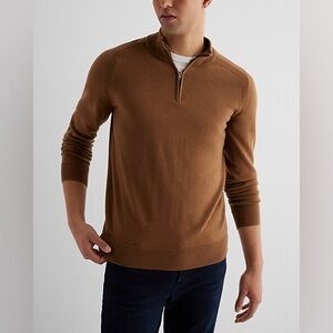 Quarter Zip Merino Wool Sweater - XXL. Color: Dachshund
